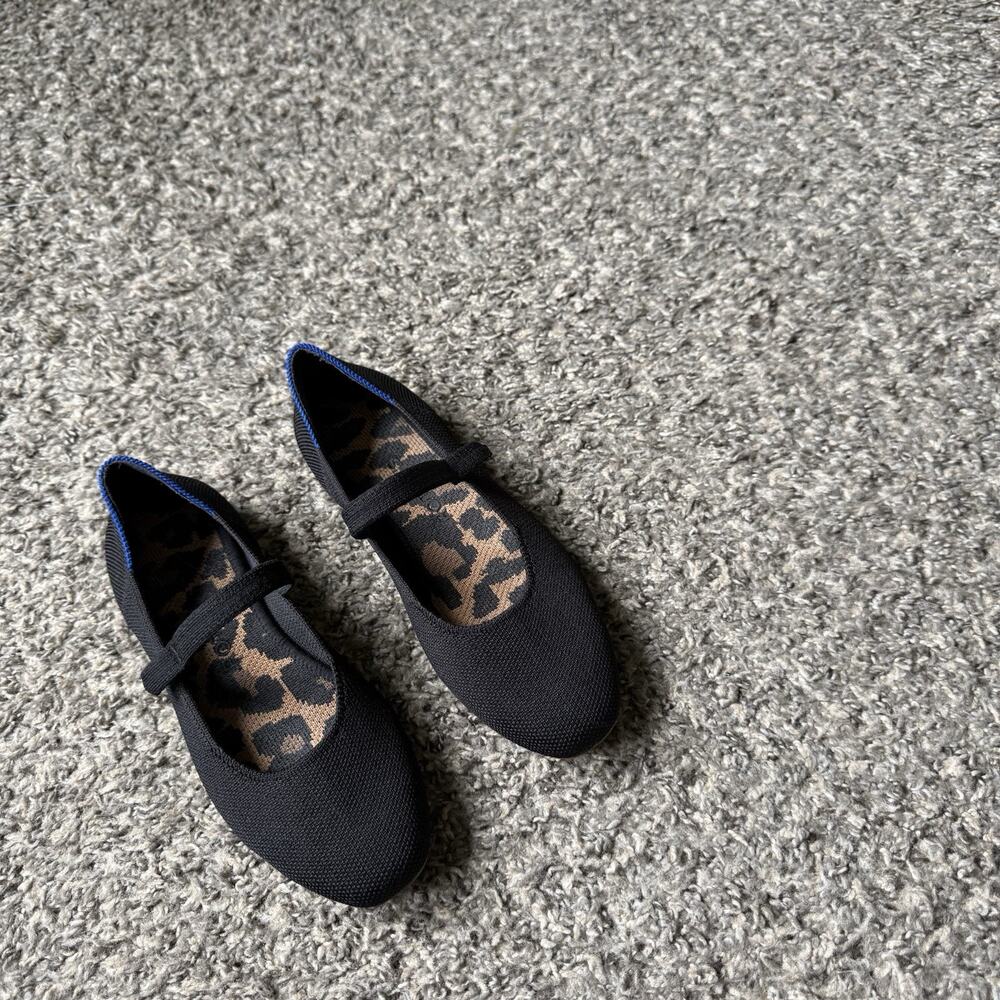 Rothy’s The Max Square Mary Jane Women’s Washable Flats Black Womens 5.5 Shoe - Picture 2 of 5